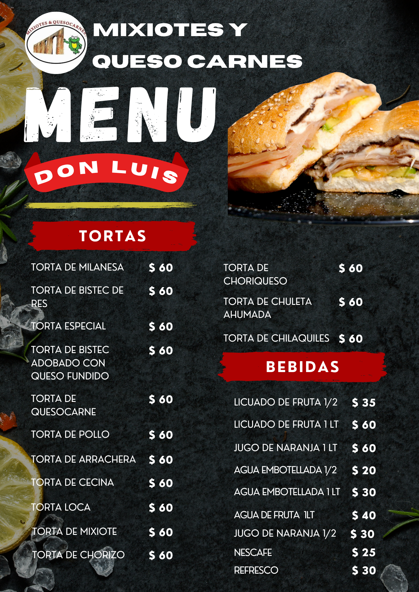 Menú de Tacos y Quesocarnes